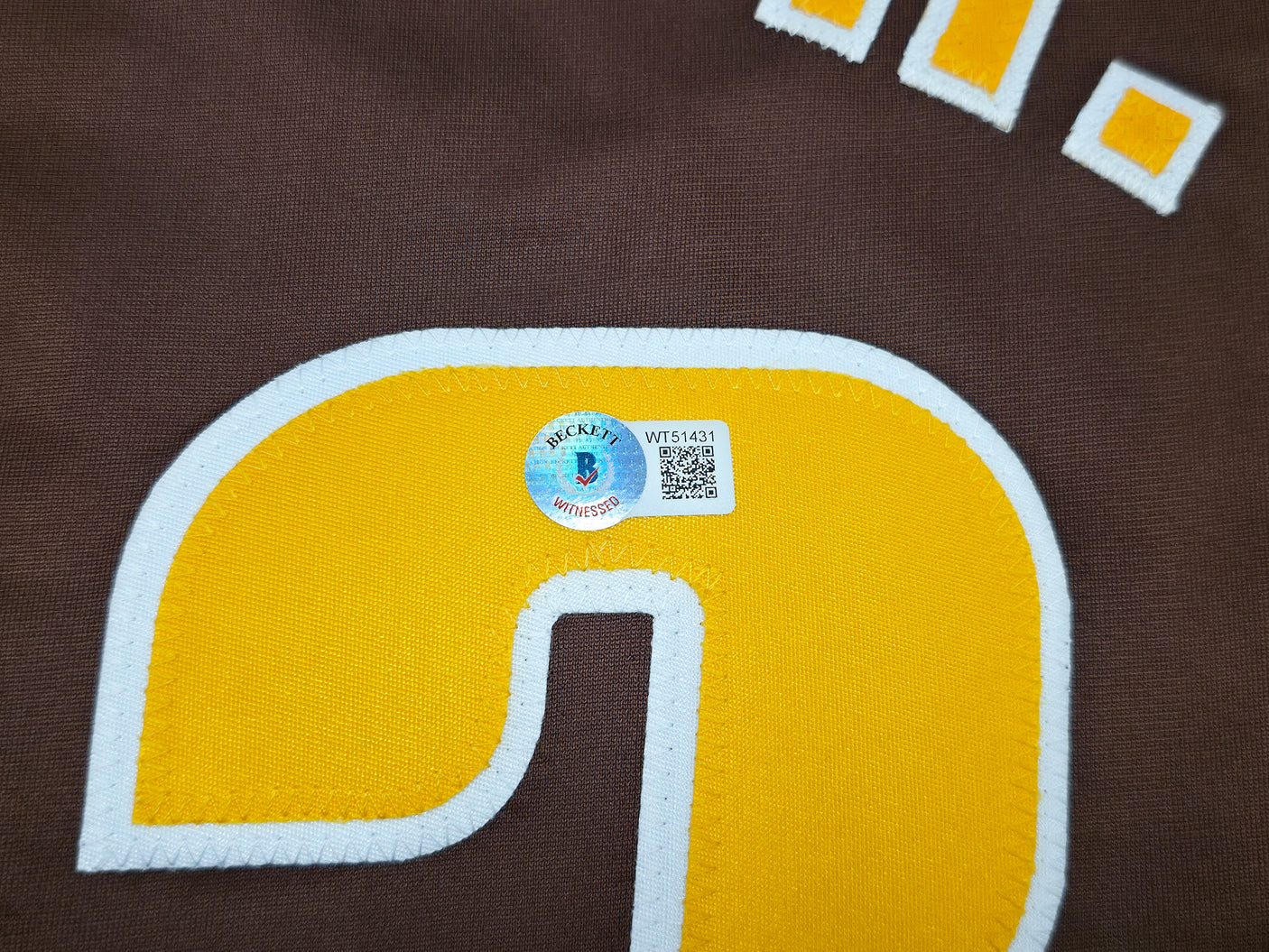 San Diego Padres Fernando Tatis Jr. Autographed Brown Jersey Beckett BAS Witness Stock #250497