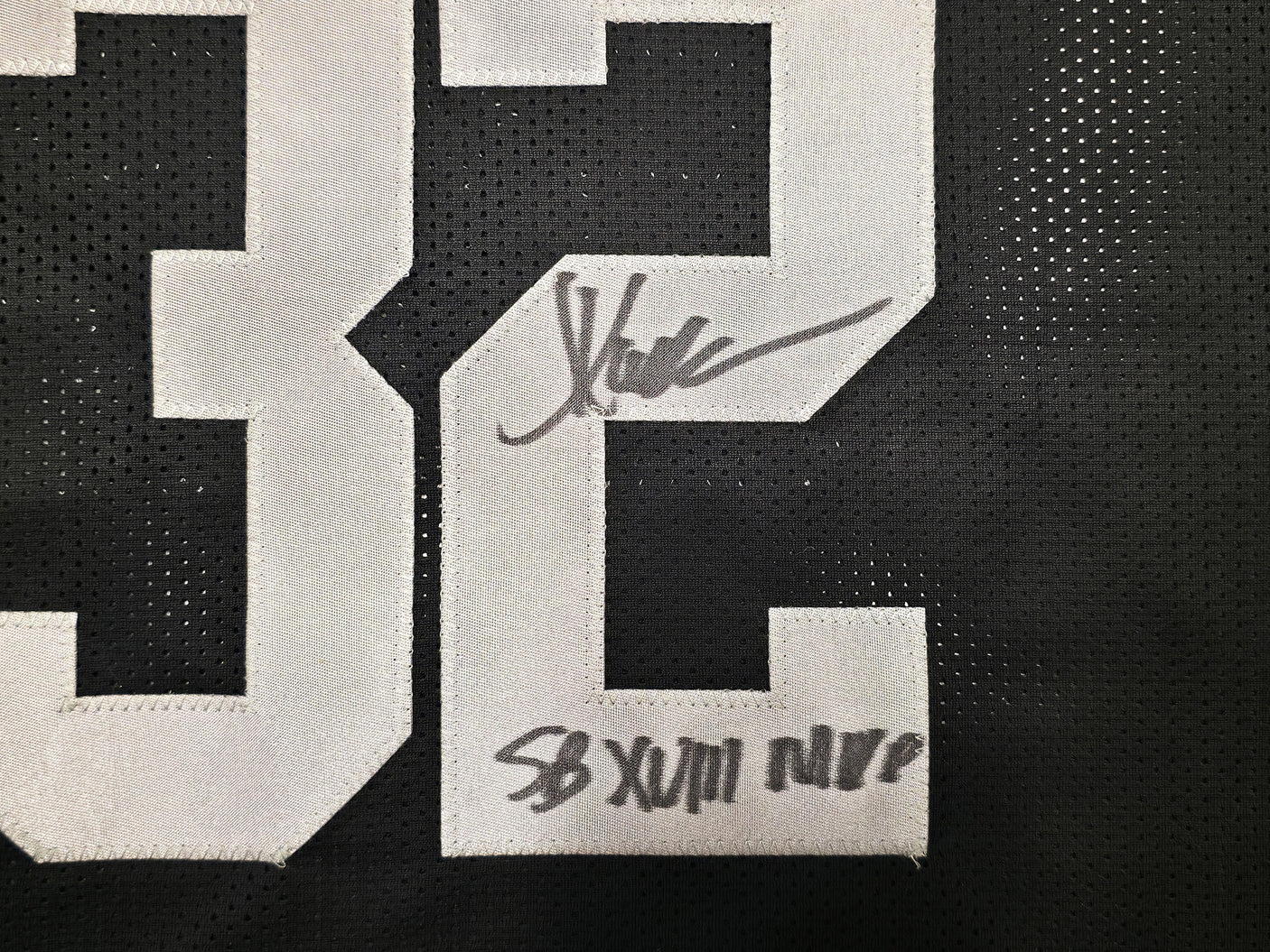 Oakland Raiders Super Bowl MVP's Fred Biletnikoff, Jim Plunkett and Marcus Allen Autographed Black Jersey Beckett BAS Stock #249489