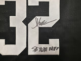 Oakland Raiders Super Bowl MVP's Fred Biletnikoff, Jim Plunkett and Marcus Allen Autographed Black Jersey Beckett BAS Stock #249489