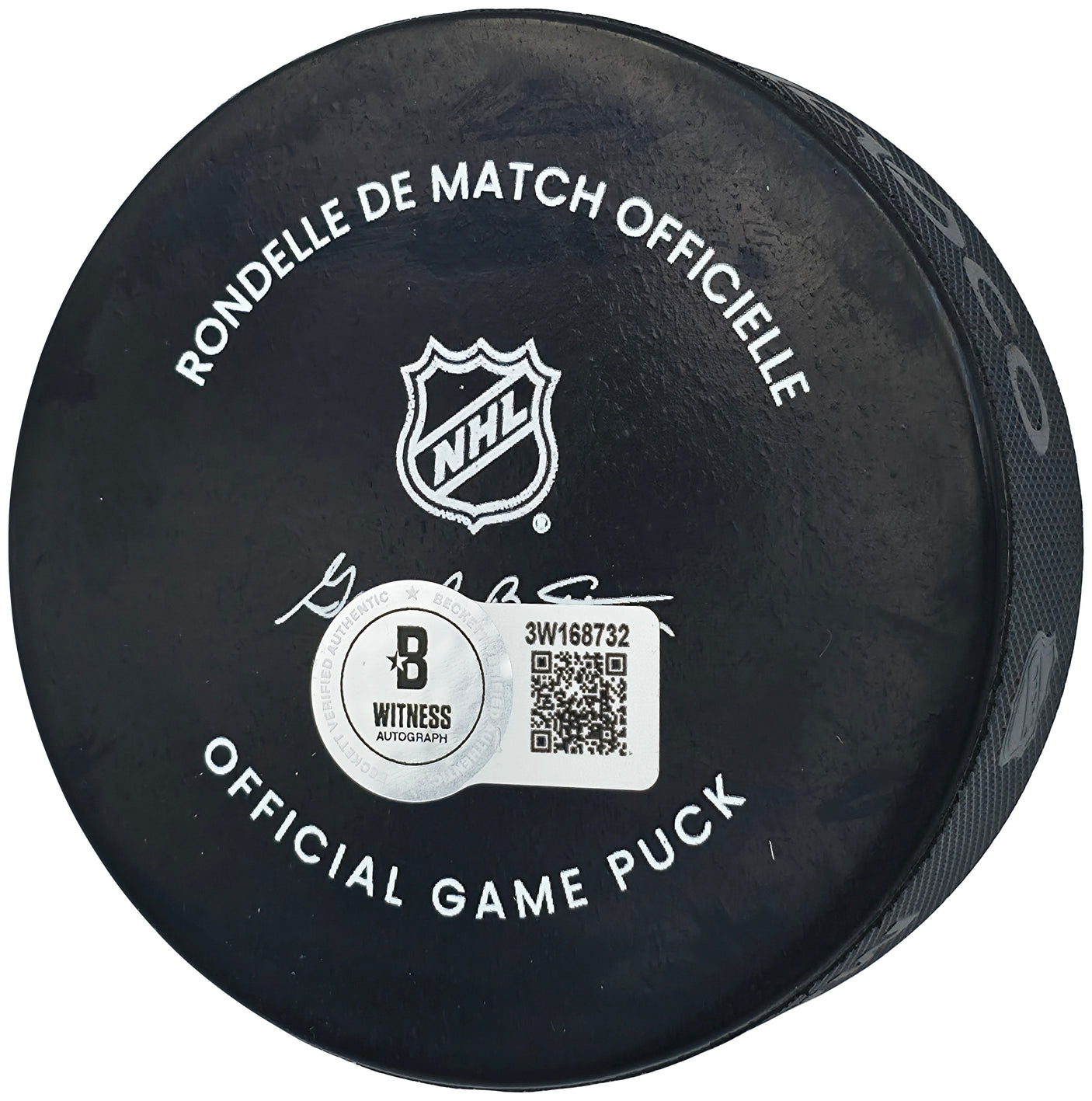 Jonathan Toews Autographed Official Winnipeg Jets Logo Hockey Game Puck Beckett BAS Witness Stock #250560