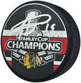 Jonathan Toews Autographed Official 2010 Stanley Cup Champions Chicago Blackhawks Logo Hockey Puck Beckett BAS Witness Stock #250563