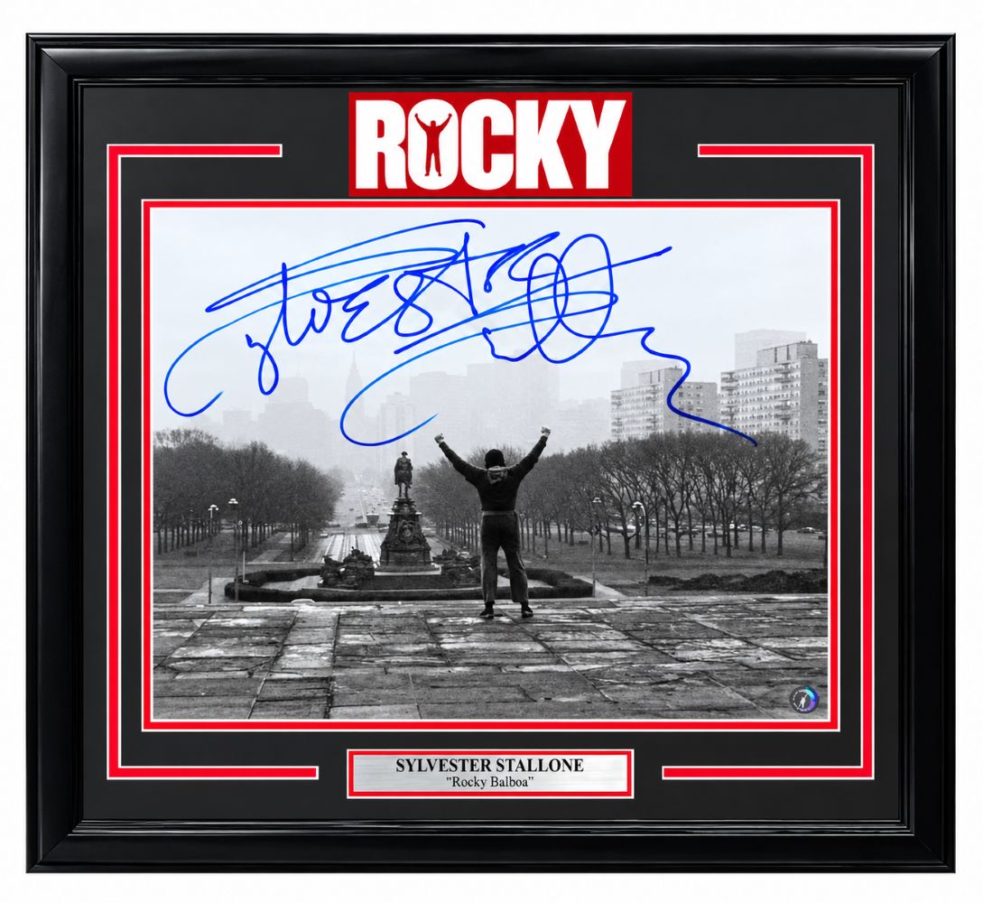 Sylvester Stallone Signed Framed 16x20 Rocky B&W Art Museum Photo ASI