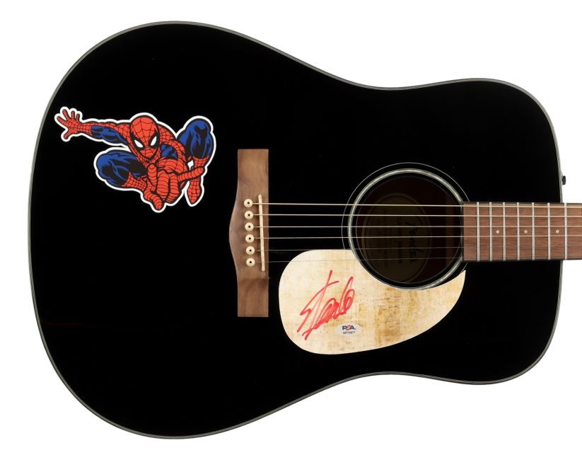 Stan Lee Signed 41" Black Fender Acoustic Guitar PSA/DNA