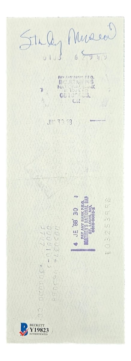 Stan Musial St. Louis Cardinals Signed Bank Check #2339 BAS Y19823 - Sports Integrity