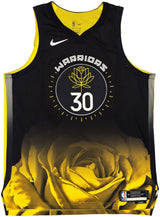 Stephen Curry Signed Warriors Nike Black City Edition Swingman Jersey JSA