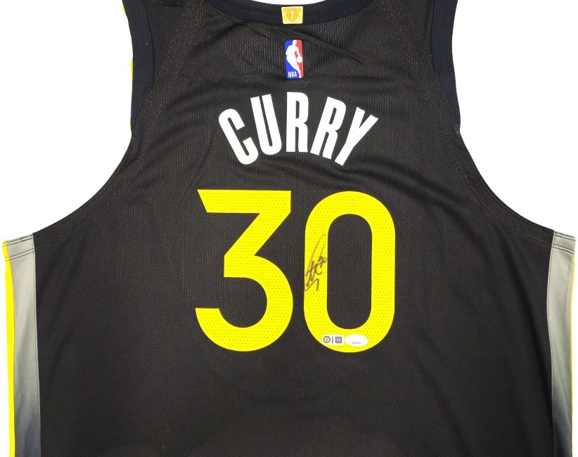 Stephen Curry Signed Warriors Nike Black City Edition Swingman Jersey JSA