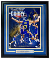 Stephen Curry Signed Framed 16x20 Golden State Warriors Scoring Leader Photo JSA