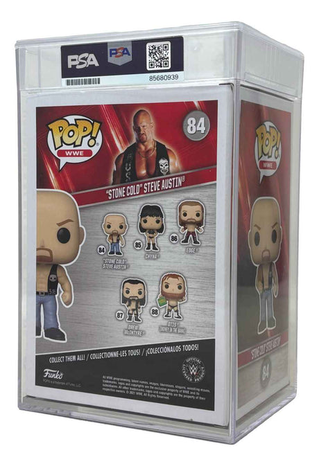 Stone Cold Steve Austin Signed WWE Funko Pop #84 PSA Encapsulated