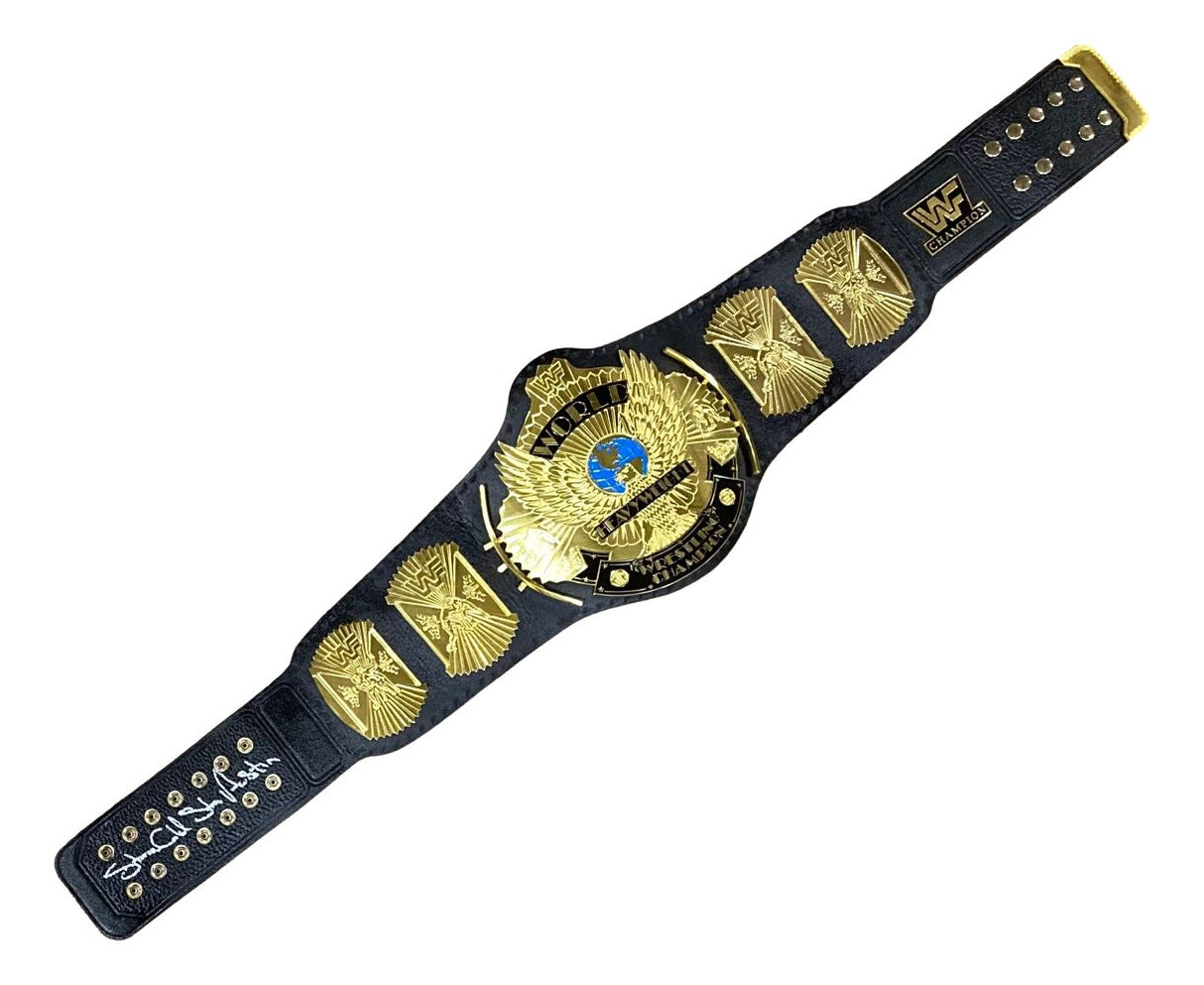 Stone Cold Steve Austin WWE Signed Full Size Replica Winged Eagle Belt BAS