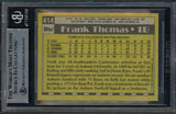 Frank Thomas Autographed 1990 Topps Rookie Card #414 Chicago White Sox Beckett BAS Stock #251034