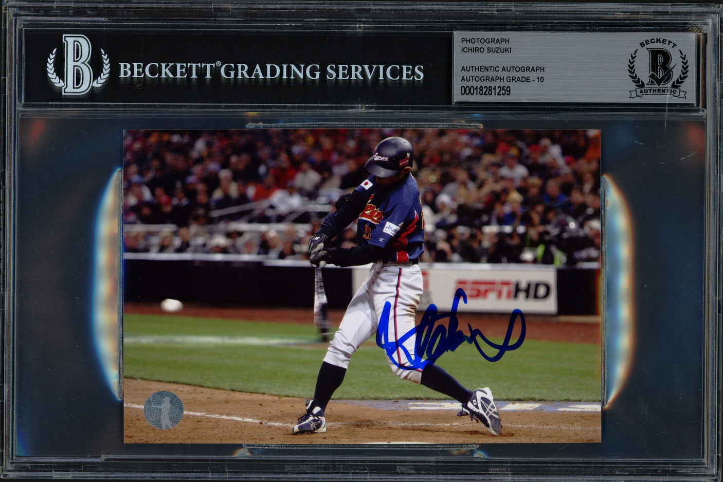 Ichiro Suzuki Autographed 4x6 Photo WBC Team Japan Auto Grade Gem Mint 10 Beckett BAS Stock #251043
