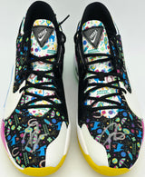 Giannis Antetokounmpo Autographed 2021 Player Exclusive (PE) Promo Black, White & Speed Nike Zoom Freak 2 NRG Shoes Milwaukee Bucks Size 17 Beckett BAS Witness Stock #252613