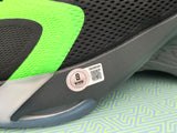 Giannis Antetokounmpo Autographed 2022 Player Exclusive (PE) Promo Black/Multi-Green Strike Nike Zoom Freak 4 Royale Shoes Milwaukee Bucks Size 17 Beckett BAS Witness Stock #252724