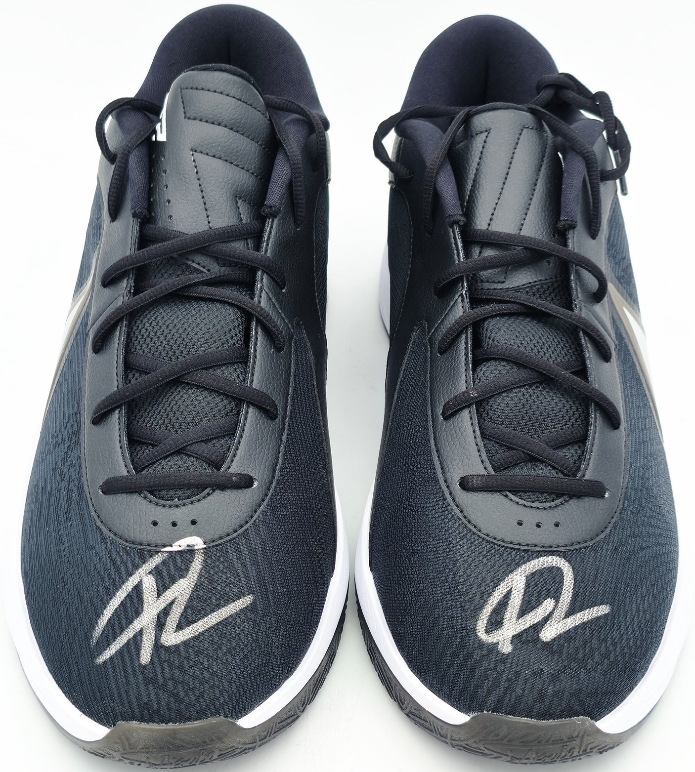 Giannis Antetokounmpo Autographed 2024 Player Exclusive (PE) Promo Black, Flat Silver & White Nike Zoom Freak 6 Shoes Milwaukee Bucks Size 17 Beckett BAS Witness Stock #252735