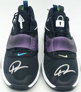 Giannis Antetokounmpo Autographed 2021 Player Exclusive (PE) Promo Black & White Nike Zoom Freak 3 Shoes Milwaukee Bucks Size 17 Beckett BAS Witness Stock #252760