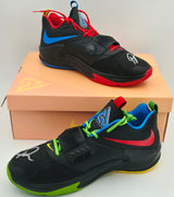 Giannis Antetokounmpo Autographed 2021 Player Exclusive (PE) Promo Black, Grean & Bean White Nike Zoom Freak 3 NRG Shoes Milwaukee Bucks Size 17 Beckett BAS Witness Stock #252761