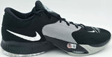 Giannis Antetokounmpo Autographed Black/Grey/White Nike Zoom Freak 4 Shoes Milwaukee Bucks Size 16 (No Box) Beckett BAS Witness Stock #252766