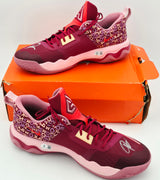 Giannis Antetokounmpo Autographed 2023 Player Exclusive (PE) Promo Nbl Red, Ice Peach & Desert Berry Nike Immortality 3 Shoes Milwaukee Bucks Size 17 Beckett BAS Witness Stock #252717