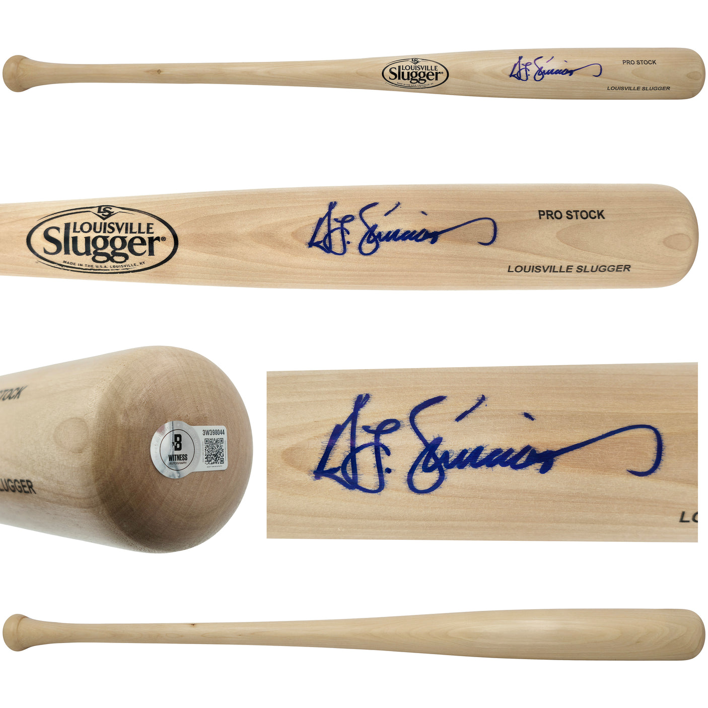 Ted Simmons Autographed Blonde Louisville Slugger Pro Stock Baseball Bat St. Louis Cardinals Beckett BAS Witness Stock #252591