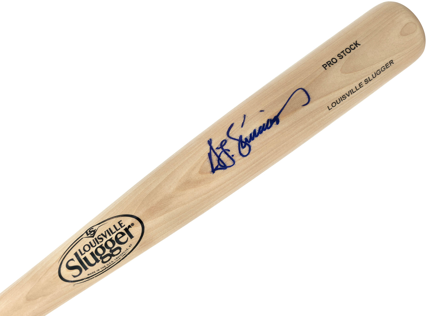 Ted Simmons Autographed Blonde Louisville Slugger Pro Stock Baseball Bat St. Louis Cardinals Beckett BAS Witness Stock #252591