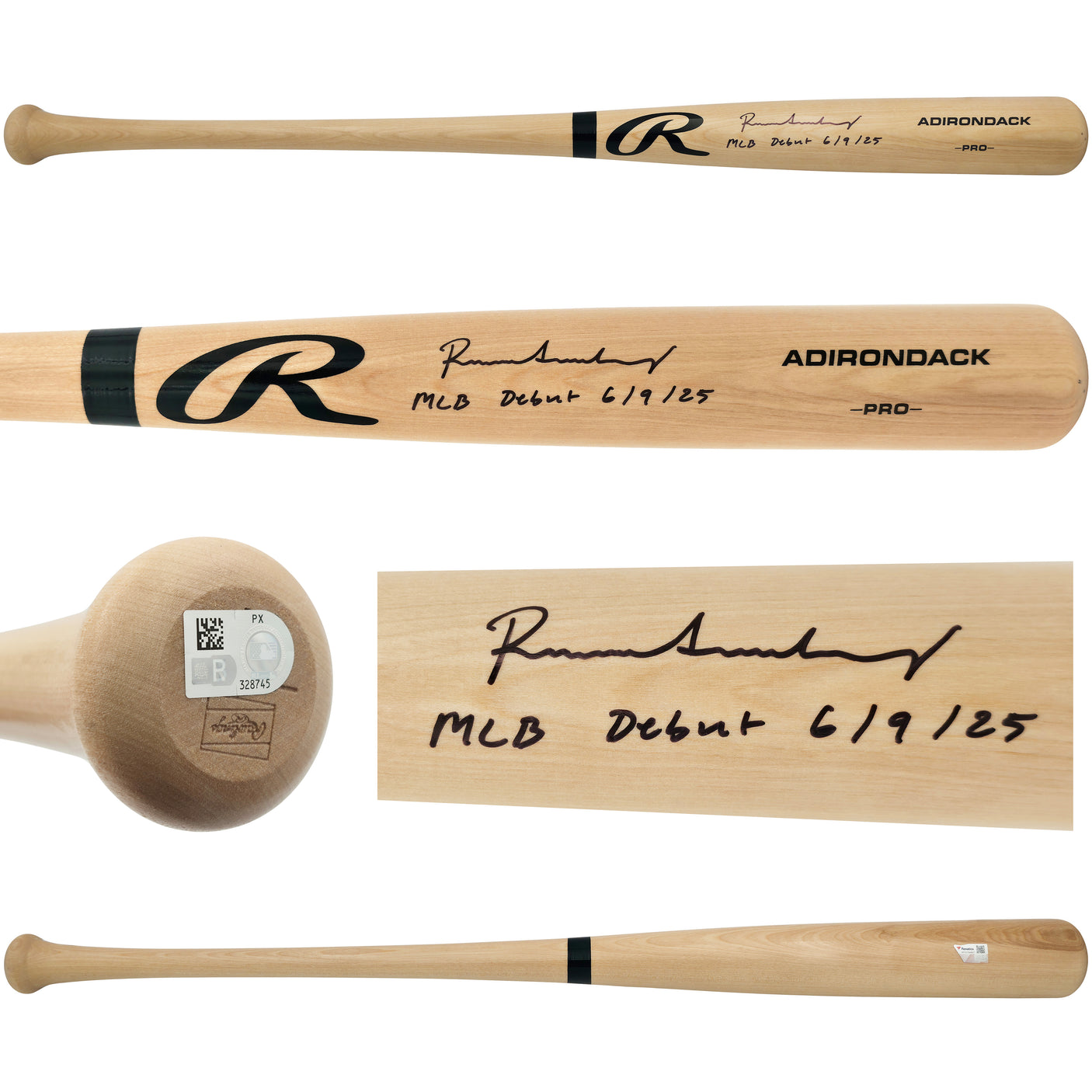 Roman Anthony Autographed Blonde Rawlings Adirondack Pro Baseball Bat Boston Red Sox "MLB Debut 6/9/25" Fanatics & MLB Holo Stock #252779