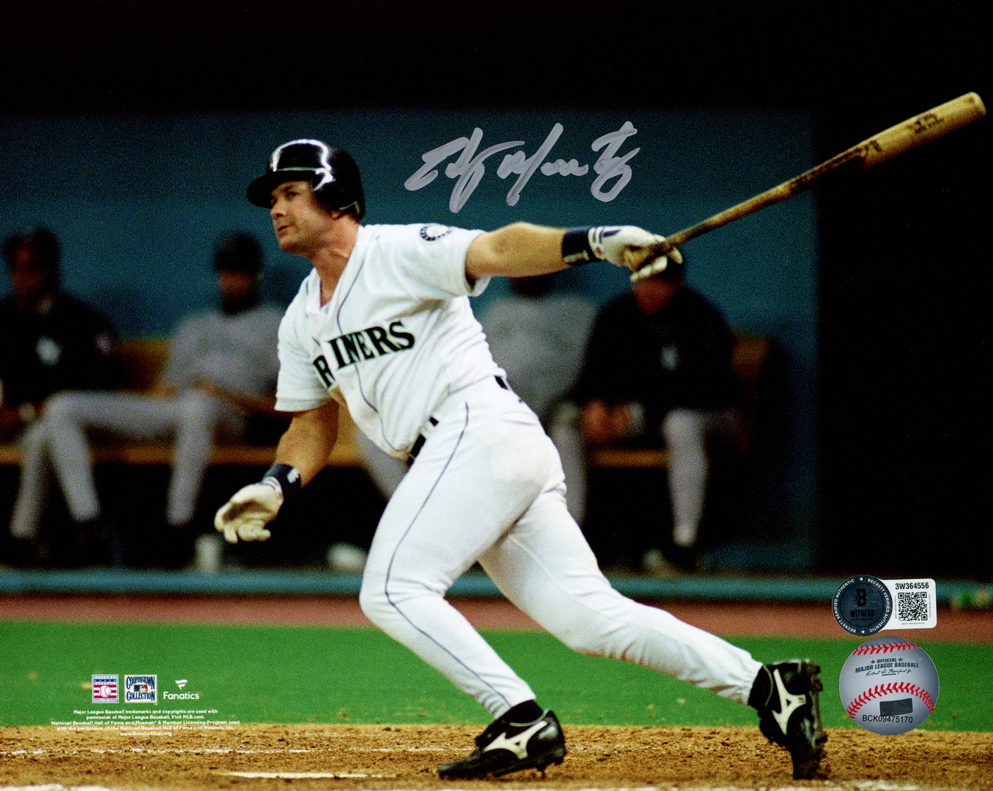 Edgar Martinez Autographed 8x10 Photo Seattle Mariners (The Double) Beckett BAS Witness Stock #252463