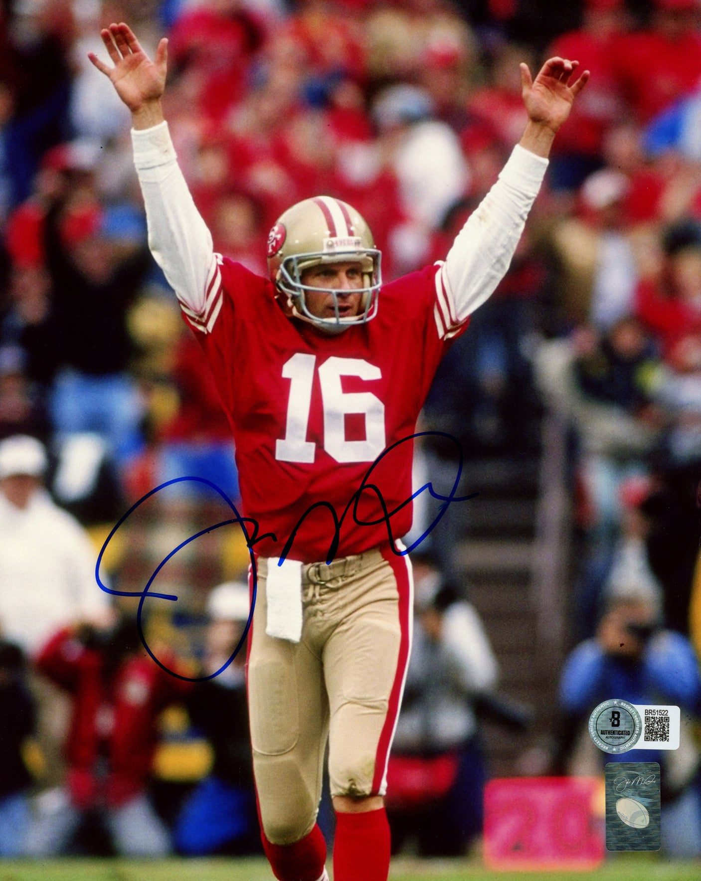 Joe Montana Autographed 8x10 Photo San Francisco 49ers Beckett BAS QR Stock #252798