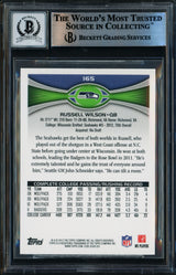 Russell Wilson Autographed 2012 Topps Rookie Card #165 Seattle Seahawks Auto Grade Gem Mint 10 Beckett BAS Stock #253243