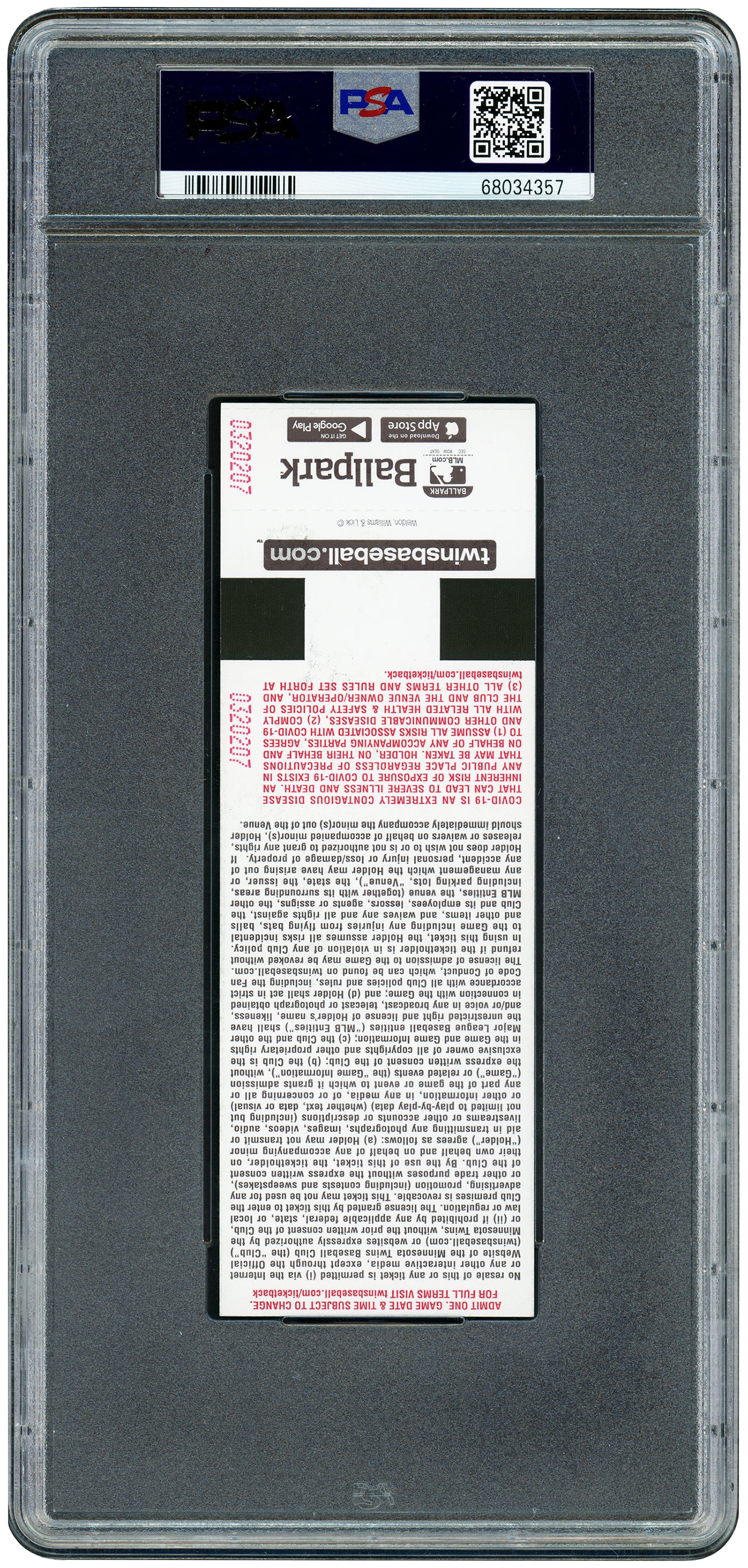 Julio Rodriguez Autographed 2022 MLB Debut Rookie Full Ticket Seattle Mariners PSA 10 April 8th, 2022 PSA/DNA Stock #253244