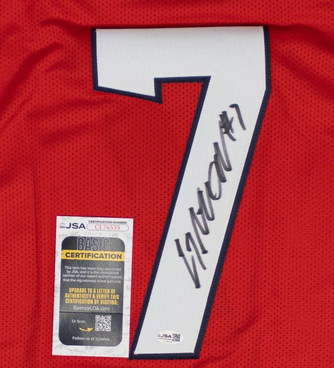 CJ Stroud Houston Signed Red Football Jersey JSA QR