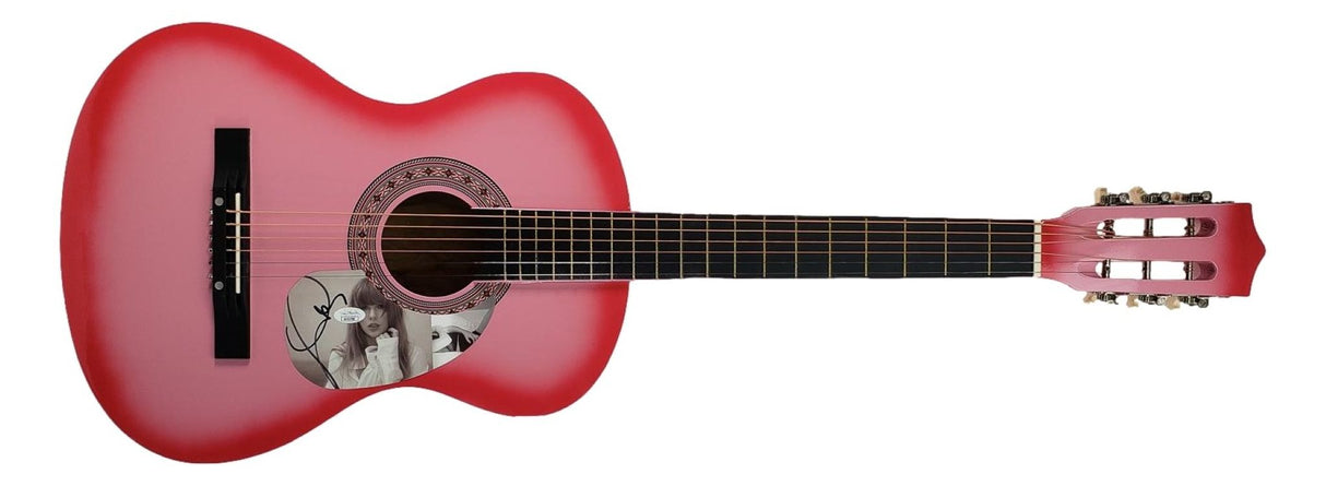 Taylor Swift Signed Tortured Poets Department 38" Pink Acoustic Guitar JSA