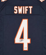 D'Andre Swift Chicago Signed Navy Football Jersey BAS