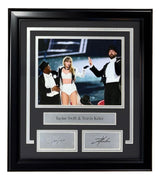 The Sports Integrity Taylor Swift Travis Kelce Framed 8x10 Concert Photo showcases a stage performance with laser-engraved signatures and nameplates, perfect for fans and collectors.