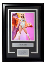 Taylor Swift Framed 8x10 Concert Pink Photo w/ Laser Engraved Signature