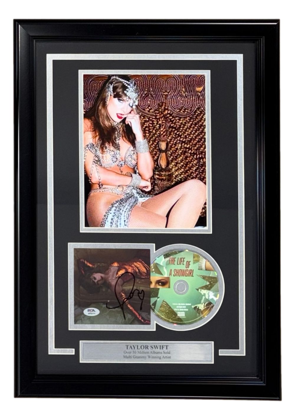 Taylor Swift Signed Framed Insert w/ 8x10 Life Of A Showgirl Photo 2 PSA/DNA