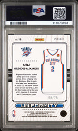 Shai Gilgeous-Alexander Signed 2022 Panini Contenders #16 Card Auto 9 PSA Slab