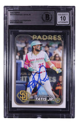 Fernando Tatis Jr Signed 2024 Topps #23 Padres Trading Card BAS Auto 10