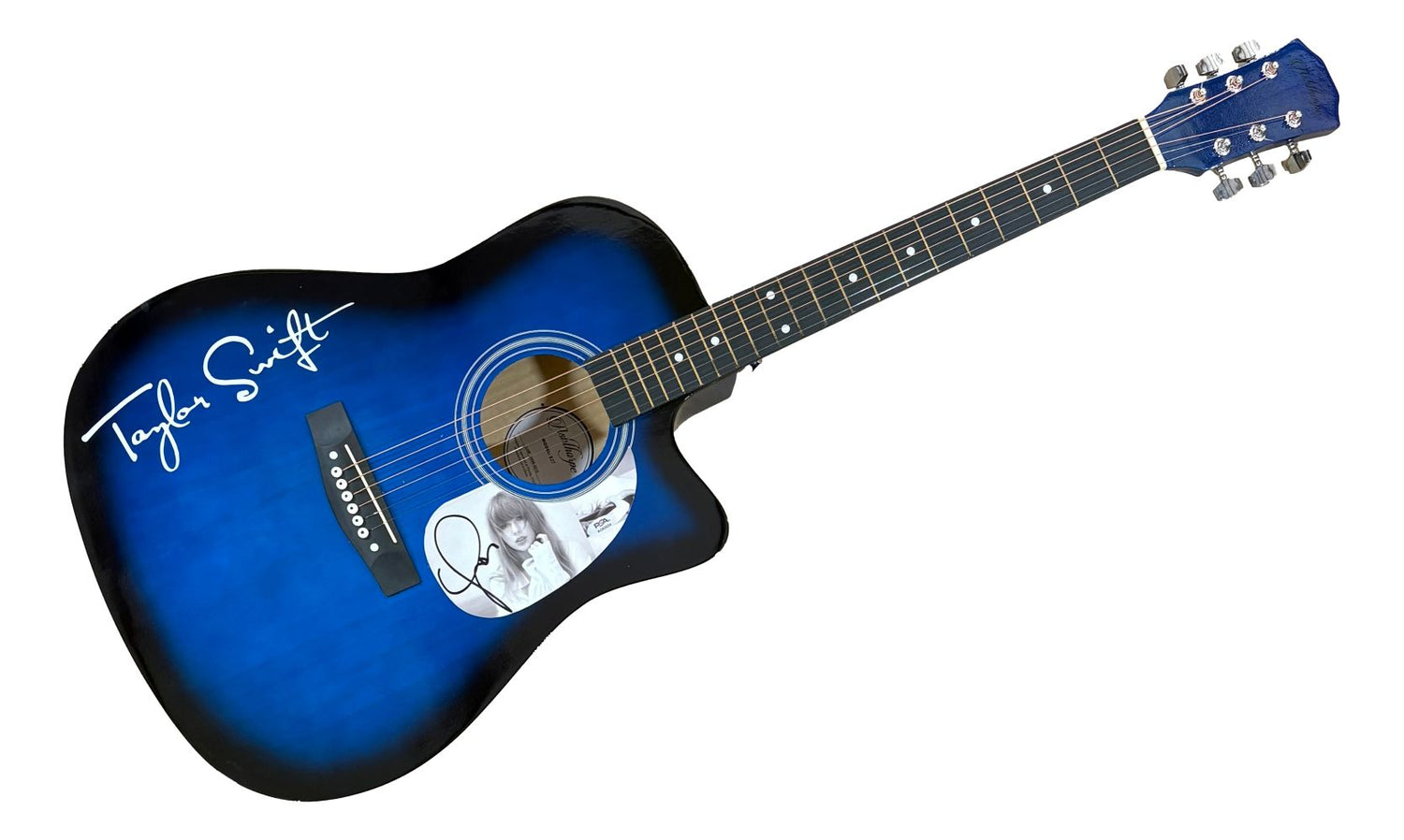 Taylor Swift Signed 41" Totured Poets Department Blue Acoustic Guitar 2 PSA Holo