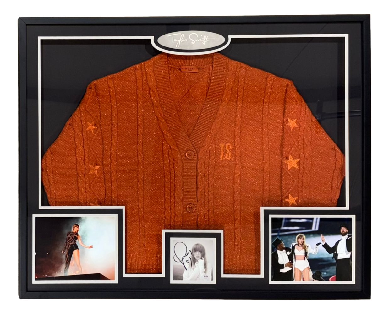 Taylor Swift Signed Framed Life Of Showgirl Cardigan Sweater w