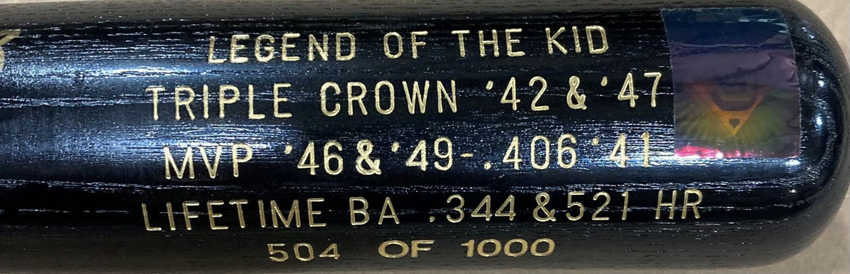 Ted Williams Boston Red Sox Signed LS Legend Of The Kid Bat LE/1000 PSA/DNA LOA