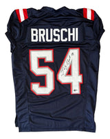 Tedy Bruschi New England Signed Alternate Blue Pro-Cut Football Jersey BAS