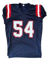 Tedy Bruschi New England Signed Alternate Blue Pro-Cut Football Jersey BAS