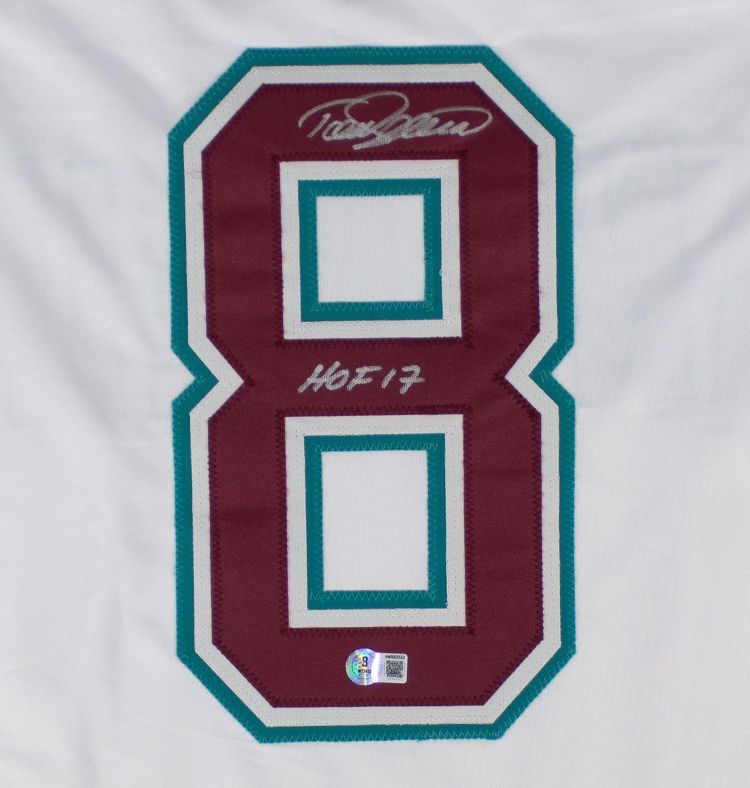 Teemu Selanne Anaheim Signed White Hockey Jersey HOF 17 BAS