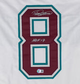 Teemu Selanne Anaheim Signed White Hockey Jersey HOF 17 BAS