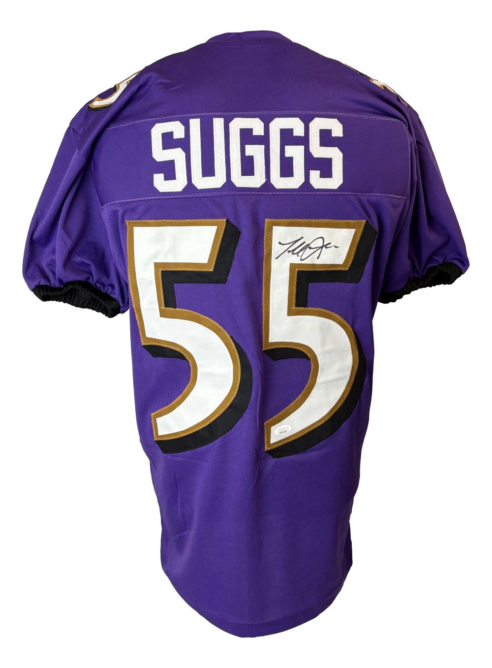 Terrell Suggs Baltimore Signed Purple Pro-Cut Football Jersey JSA Hologram