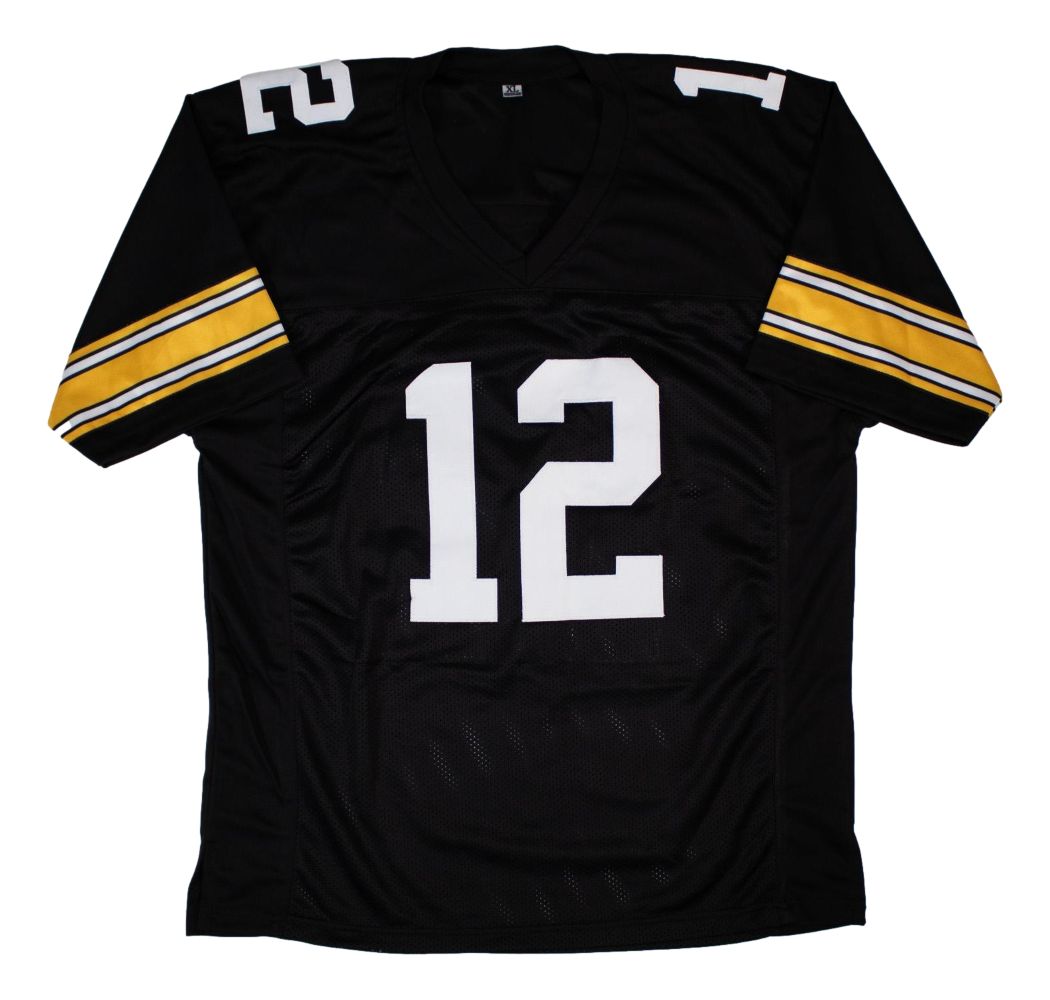 Terry Bradshaw Pittsburgh Signed Black Football Jersey SB XII-XIV MVP BAS