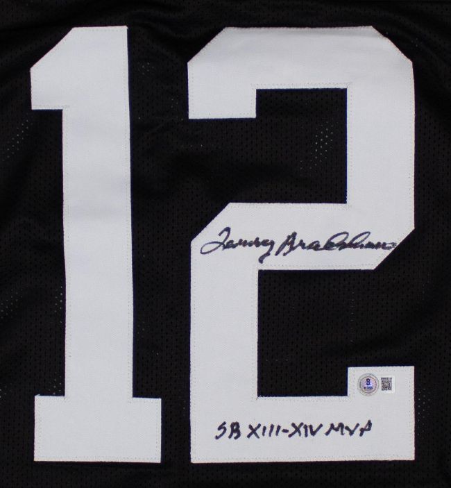 Terry Bradshaw Pittsburgh Signed Black Football Jersey SB XII-XIV MVP BAS
