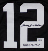 Terry Bradshaw Pittsburgh Signed Black Football Jersey SB XII-XIV MVP BAS