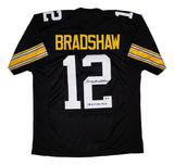 Terry Bradshaw Pittsburgh Signed Black Football Jersey SB XII-XIV MVP BAS