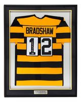 Terry Bradshaw Pittsburgh Signed Framed Bumblebee Football Jersey BAS
